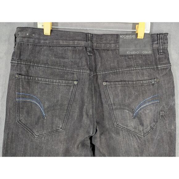 Rocawear Jeans Men's Black 38x34 Hip Hop Vintage Embroidered - Picture 1 of 14